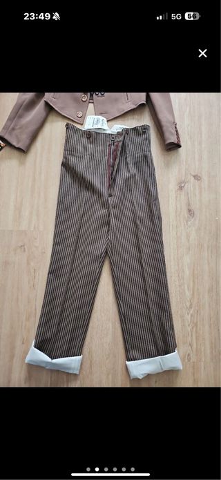 Traje de corto (gitano)niño beige y marrón