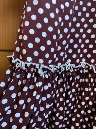 Vestido Rociero Flamenco Lunares Marrón