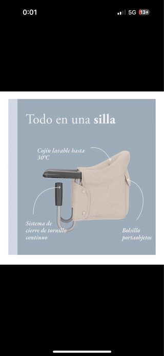 Trona de viaje plegable Inglesina beige