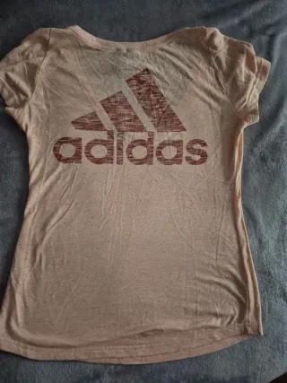 Camiseta Adidas Beige/Rosa Deportiva