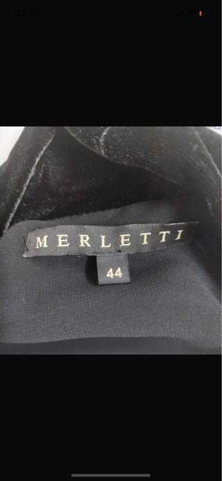 Chaqueta Merletti terciopelo negra flecos