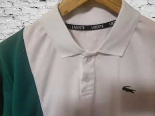 Polo Lacoste Sport Blanco  Verde y Amarillo