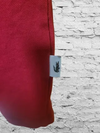 Polo Lacoste Rojo Rayas Cuello