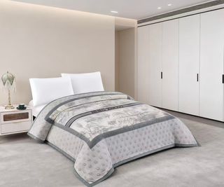 Manta Gruesa 5kg Suave Térmica Gris/Blanca