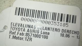 Toyota 353185 elevalunas del der 857100d100 auris