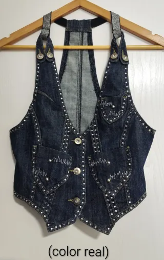 Chaleco vaquero con strass