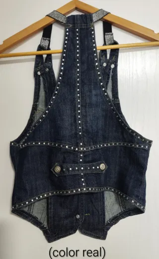 Chaleco vaquero con strass
