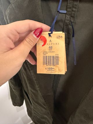 Americana Scalpers Talla 48 Gris Corduroy