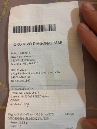 Anillo de pedida ORO VIVO