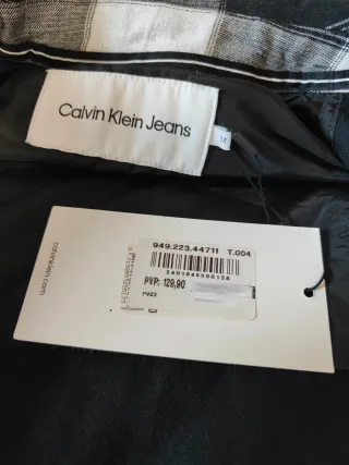 Sobrecamisa Calvin Klein Cuadros Blanco y Negro