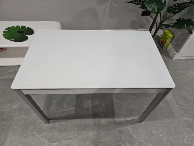 Mesa de cocina cristal y metal