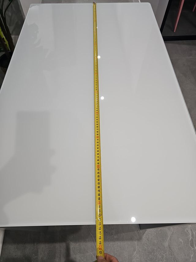 Mesa de cocina cristal y metal