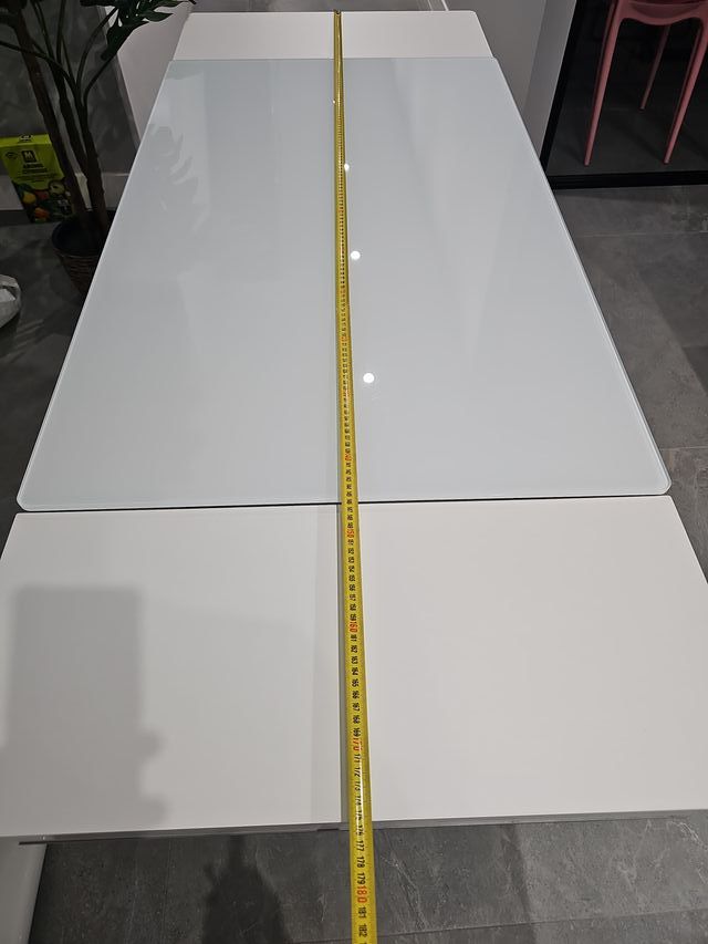 Mesa de cocina cristal y metal