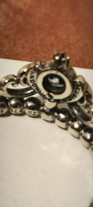 Anillo Pandora Tiara Cenicienta Azul,con caja