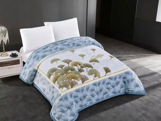 Manta Gruesa 5kg Suave Térmica Azul Dorada