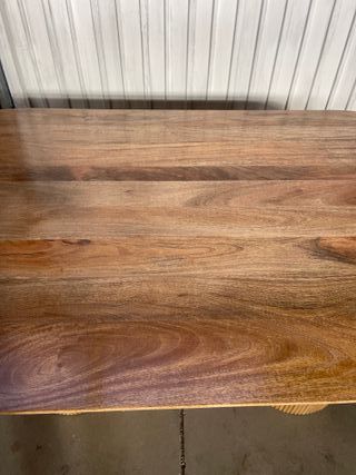 Mesa de comedor ovalada de madera maciza