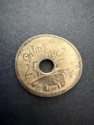 Moneda de 25 Pesetas ( Fallo Acuñación ).