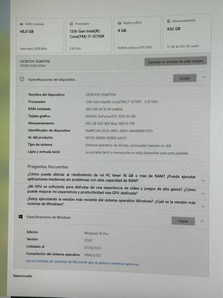 PC Gaming i7 48GB RAM 1TB SSD RTX 3070