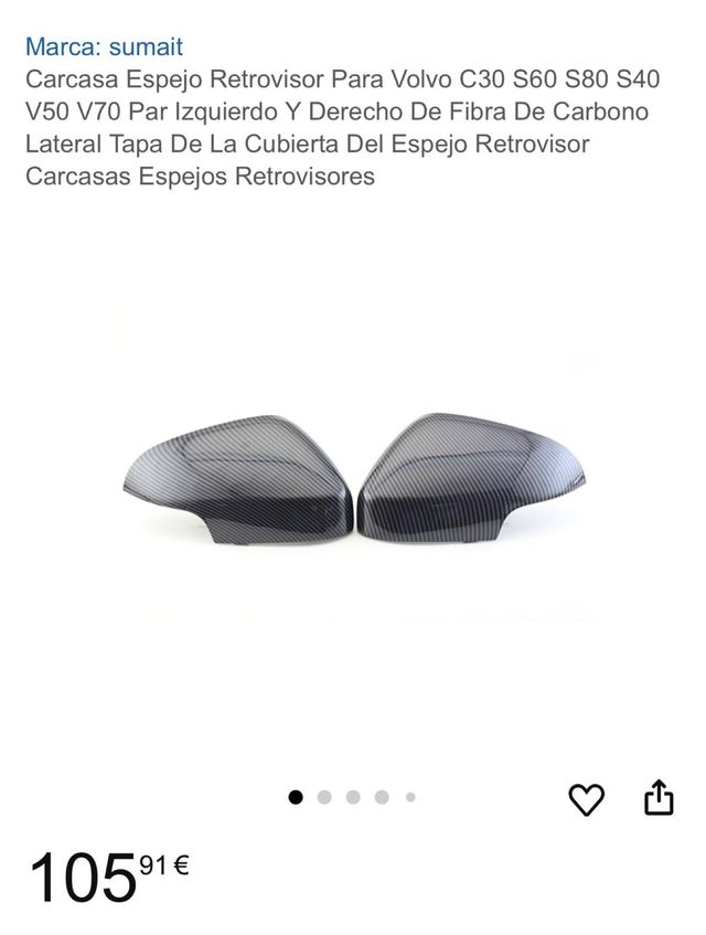 Tampa do espelho retrovisor em fibra de carbono