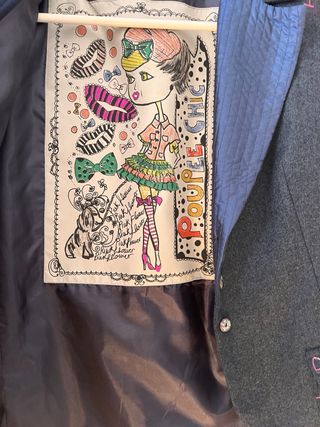 Traje de chaqueta y falda azul/gris