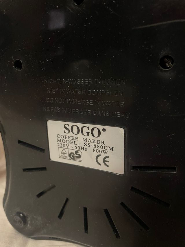 Cafetera Eléctrica Sogo 