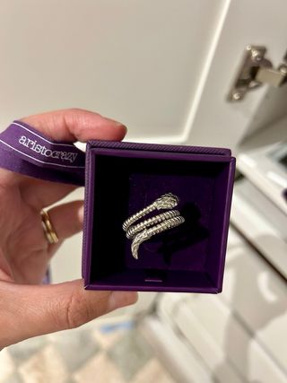 Anillo ancho de plata 925 con forma de serpiente