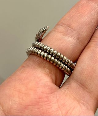 Anillo ancho de plata 925 con forma de serpiente
