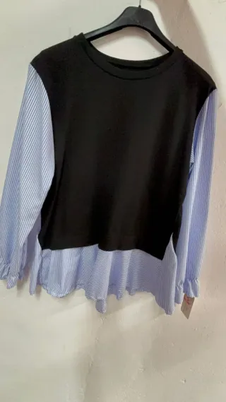 Jersey con blusa de rayas integrada
Talla única