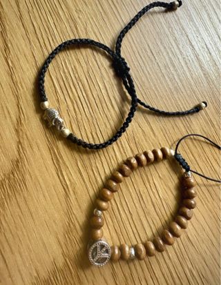 Lote 2 pulseras unisex elefante suerte y paz