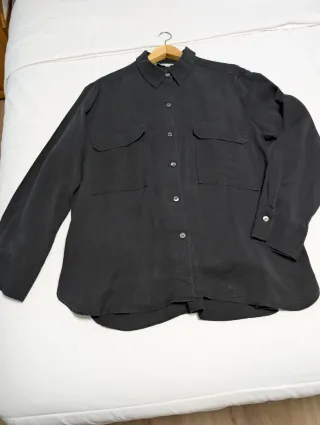 Camisa Zara Negra Manga Larga
