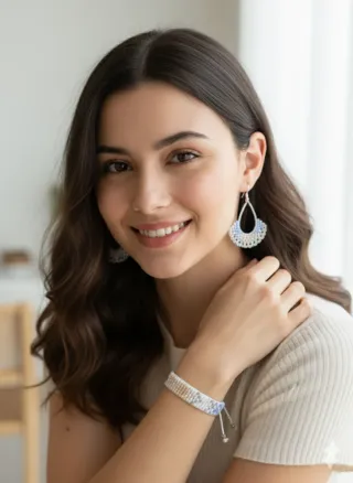 Conjunto pendientes y pulsera hechos a mano