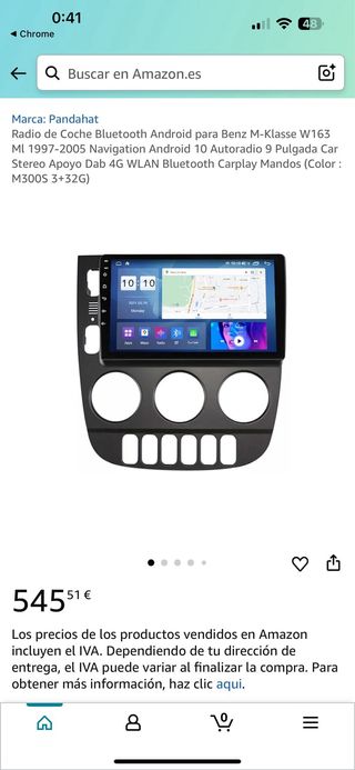Radio pantalla Para Mercedes Benz Clase M W163 ML