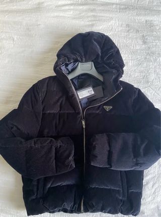 Abrigo Cazadora Prada Corduroy marino Original