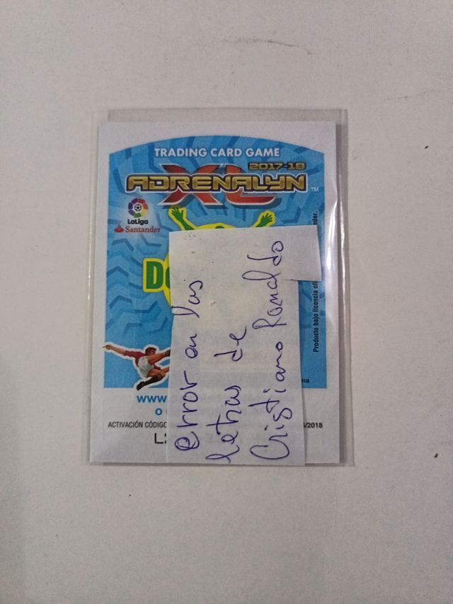 Cromo Balón de Oro Adrenalyn 2017-18 con error