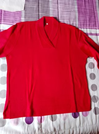 Jersey de mujer rojo, de alta calidad.