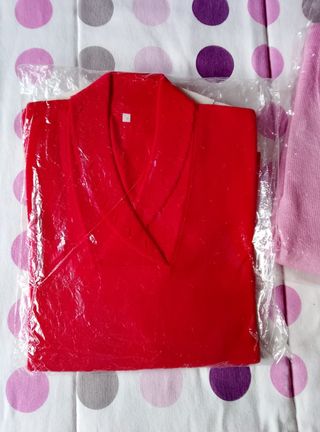 Jersey de mujer rojo, de alta calidad.