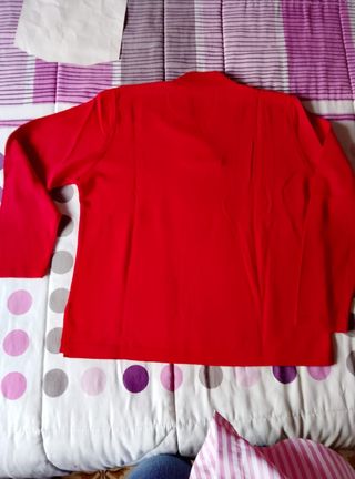 Jersey de mujer rojo, de alta calidad.