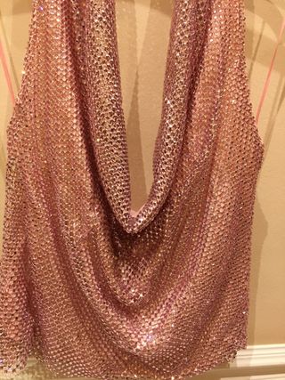 Top Lentejuelas Zara Rosa 