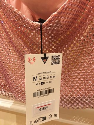 Top Lentejuelas Zara Rosa 