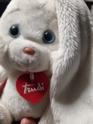 Peluche Trudi bianco con cuore rosso