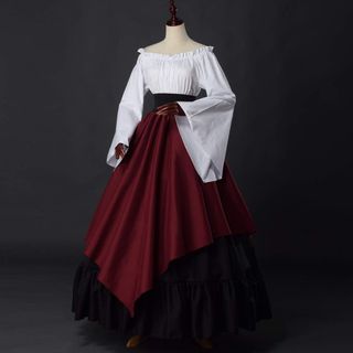 ✨ - BPURB Vestido medieval para mujer, disfraz ren