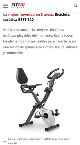Bici Estática Cardio Plegable