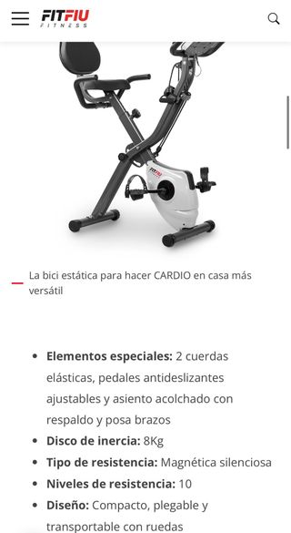 Bici Estática Cardio Plegable