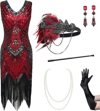 ✨ - BABEYOND Conjunto de vestidos flapper para muj