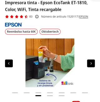 Impresora Epson EcoTank ET-1810 WiFi (NO SCANNER)