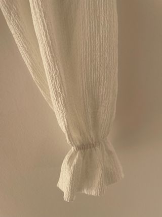 Blusa Zara Volantes y Lazos Blanca Talla S