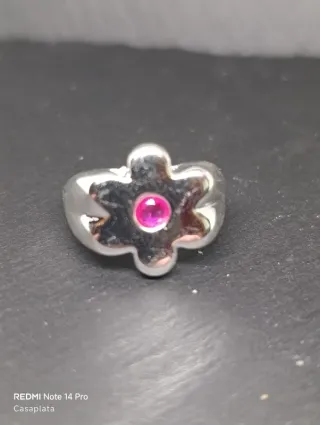 Anillo "Crisantemo" plata S925 A301 con joyero.