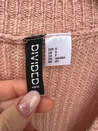 Maglione rosa scollo a V
