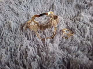 Conjunto Pulsera y Anillo Dorado