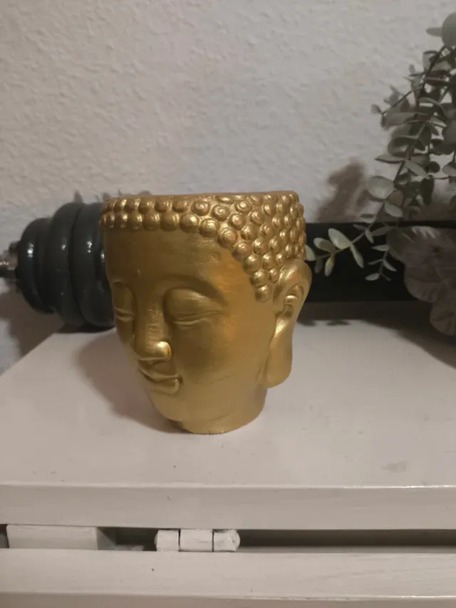 Cuenco Decorativo Cabeza Buda Dorado